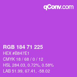 颜色代码: RGB 184 71 225 | qconv.com