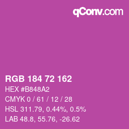 Color code: RGB 184 72 162 | qconv.com