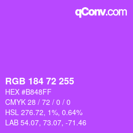 Color code: RGB 184 72 255 | qconv.com