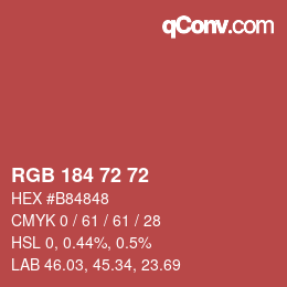 Color code: RGB 184 72 72 | qconv.com