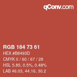 Farbcode: RGB 184 73 61 | qconv.com