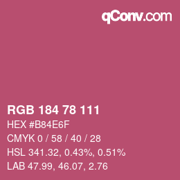 カラーコード: RGB 184 78 111 | qconv.com