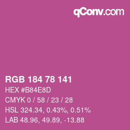 カラーコード: RGB 184 78 141 | qconv.com