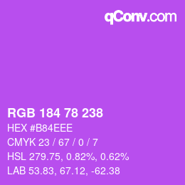 Color code: RGB 184 78 238 | qconv.com