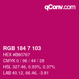 Color code: RGB 184 7 103 | qconv.com