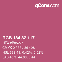 颜色代码: RGB 184 82 117 | qconv.com