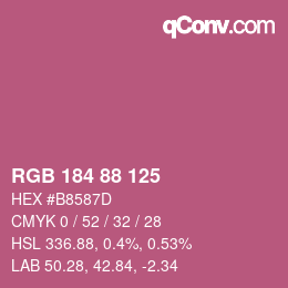 Color code: RGB 184 88 125 | qconv.com
