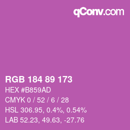 颜色代码: RGB 184 89 173 | qconv.com