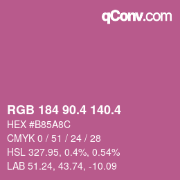カラーコード: RGB 184 90.4 140.4 | qconv.com