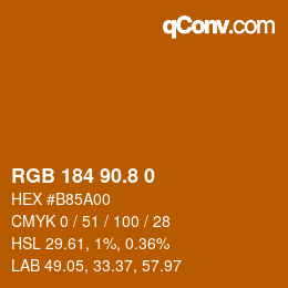 カラーコード: RGB 184 90.8 0 | qconv.com