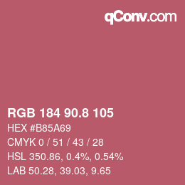 Color code: RGB 184 90.8 105 | qconv.com