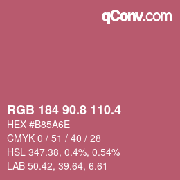カラーコード: RGB 184 90.8 110.4 | qconv.com