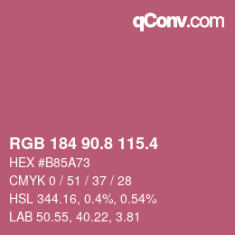 カラーコード: RGB 184 90.8 115.4 | qconv.com
