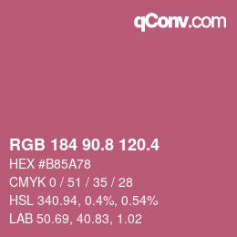 カラーコード: RGB 184 90.8 120.4 | qconv.com
