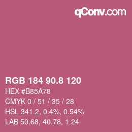 カラーコード: RGB 184 90.8 120 | qconv.com