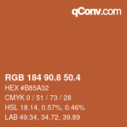 カラーコード: RGB 184 90.8 50.4 | qconv.com