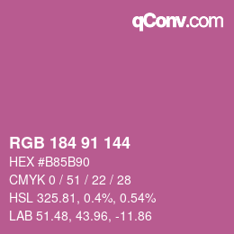 Color code: RGB 184 91 144 | qconv.com