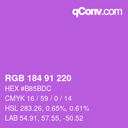 Color code: RGB 184 91 220 | qconv.com