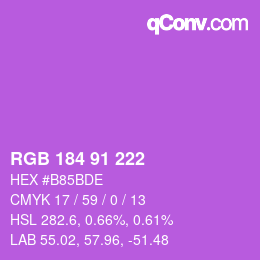 Color code: RGB 184 91 222 | qconv.com