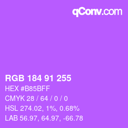 Color code: RGB 184 91 255 | qconv.com