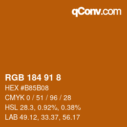 Color code: RGB 184 91 8 | qconv.com