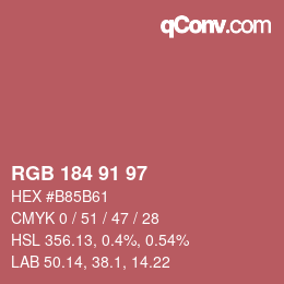 Color code: RGB 184 91 97 | qconv.com