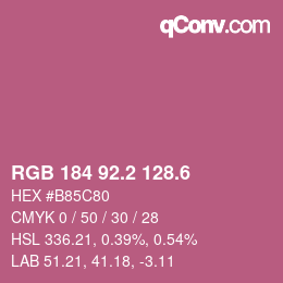 カラーコード: RGB 184 92.2 128.6 | qconv.com