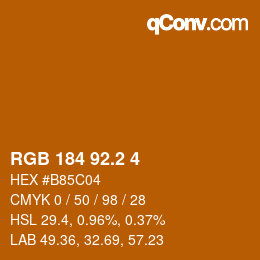 カラーコード: RGB 184 92.2 4 | qconv.com