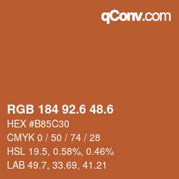カラーコード: RGB 184 92.6 48.6 | qconv.com
