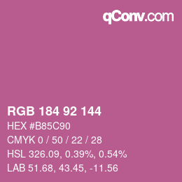 カラーコード: RGB 184 92 144 | qconv.com