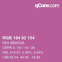 カラーコード: RGB 184 92 154 | qconv.com