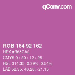 Color code: RGB 184 92 162 | qconv.com