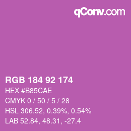 カラーコード: RGB 184 92 174 | qconv.com