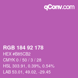 颜色代码: RGB 184 92 178 | qconv.com