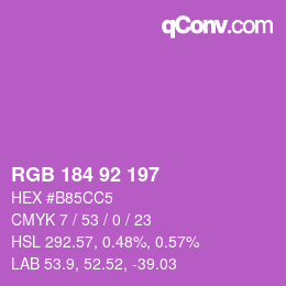 カラーコード: RGB 184 92 197 | qconv.com