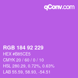 Color code: RGB 184 92 229 | qconv.com