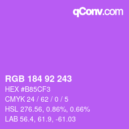 カラーコード: RGB 184 92 243 | qconv.com