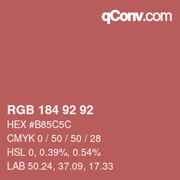 カラーコード: RGB 184 92 92 | qconv.com