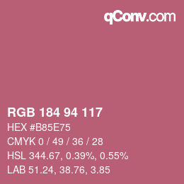 カラーコード: RGB 184 94 117 | qconv.com