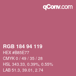 カラーコード: RGB 184 94 119 | qconv.com
