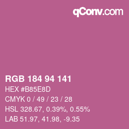 カラーコード: RGB 184 94 141 | qconv.com