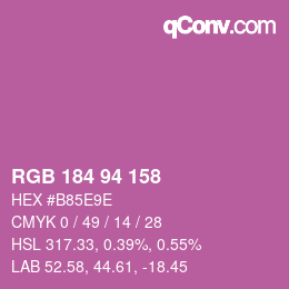 Color code: RGB 184 94 158 | qconv.com