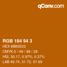カラーコード: RGB 184 94 3 | qconv.com