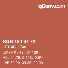カラーコード: RGB 184 94 72 | qconv.com