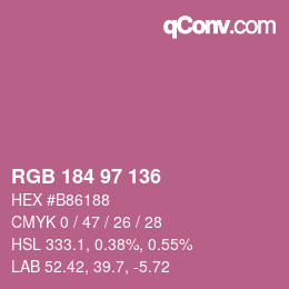 Color code: RGB 184 97 136 | qconv.com