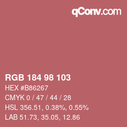 Color code: RGB 184 98 103 | qconv.com