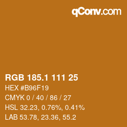 カラーコード: RGB 185.1 111 25 | qconv.com
