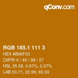 カラーコード: RGB 185.1 111 3 | qconv.com