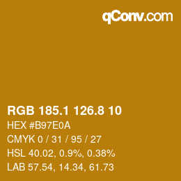 カラーコード: RGB 185.1 126.8 10 | qconv.com