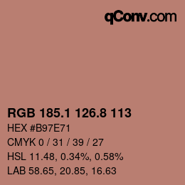 Color code: RGB 185.1 126.8 113 | qconv.com